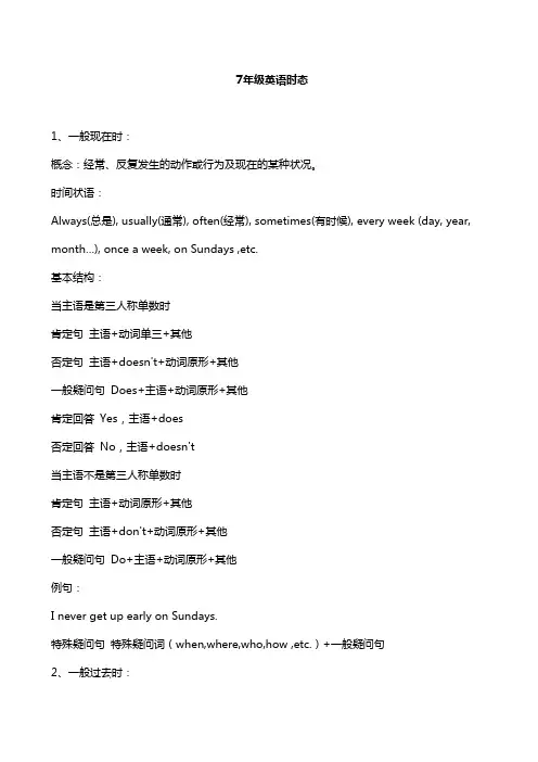 7年级英语时态