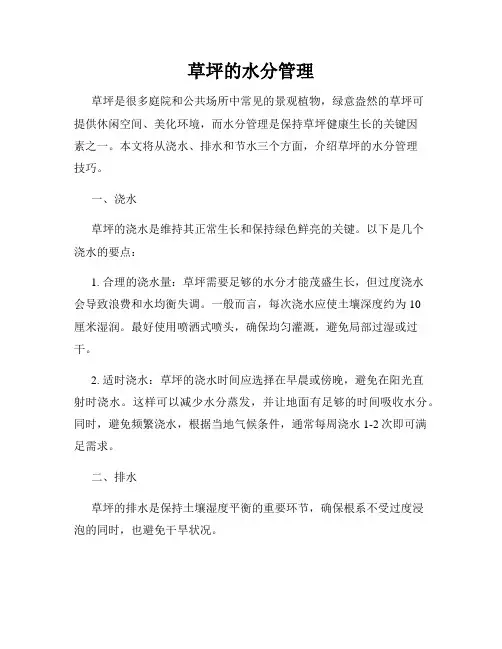 草坪的水分管理