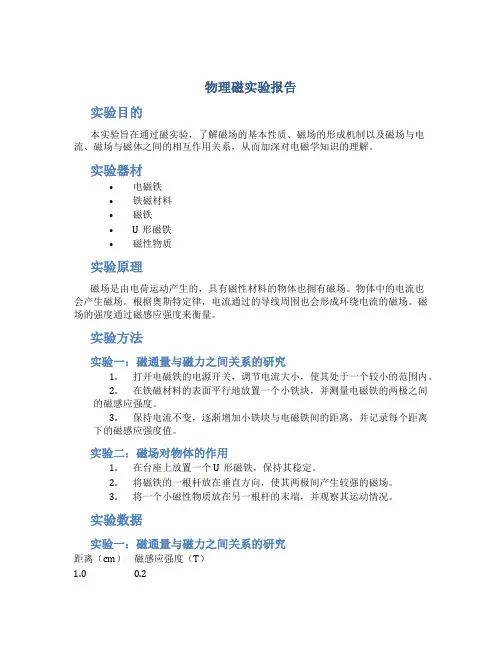 物理磁实验报告
