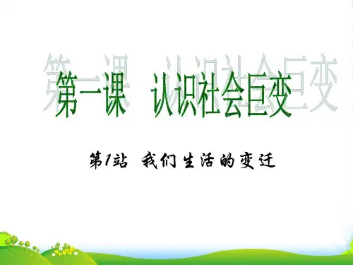 九年级政治 《认识社会的巨变——我们生活的变迁》课件1(19张PPT) 北师大