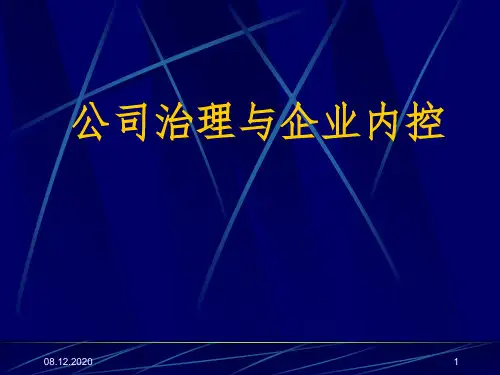 公司治理与企业内控PPT参考课件