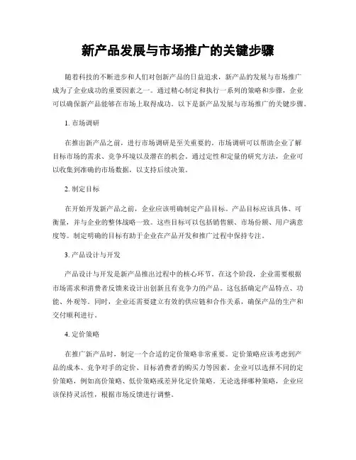 新产品发展与市场推广的关键步骤
