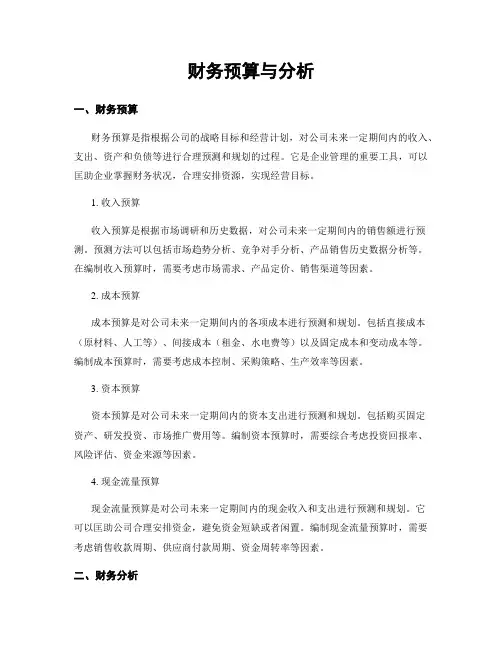 财务预算与分析