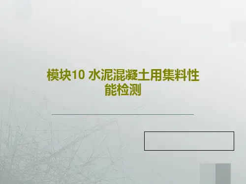 模块10 水泥混凝土用集料性能检测73页PPT