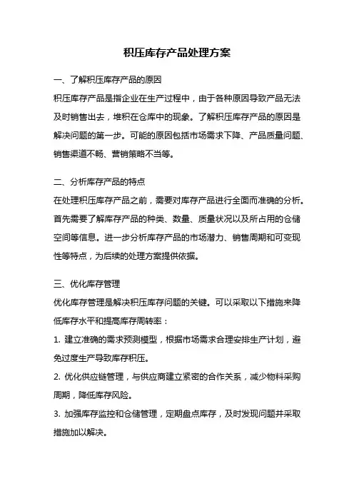 积压库存产品处理方案