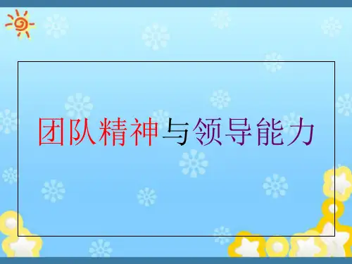 团队建设-团队精神与领导能力培训教材