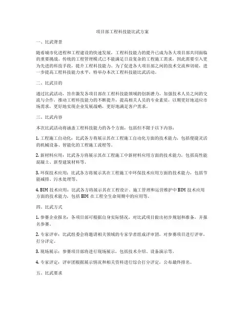 项目部工程科技能比武方案
