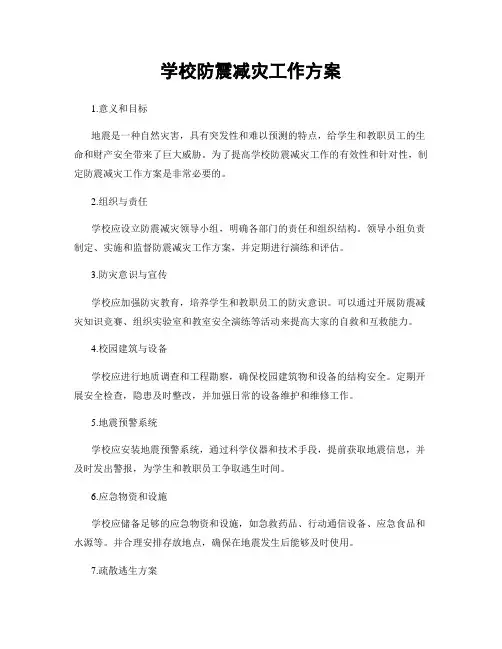 学校防震减灾工作方案