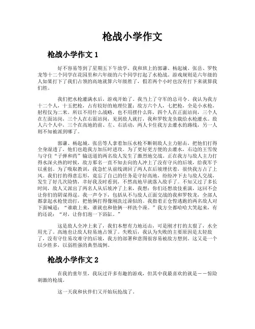 枪战小学作文