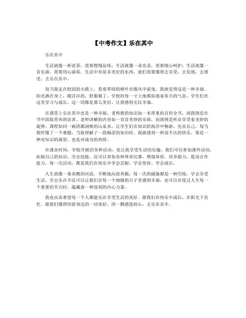 【中考作文】乐在其中
