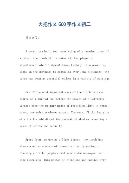 火把作文600字作文初二