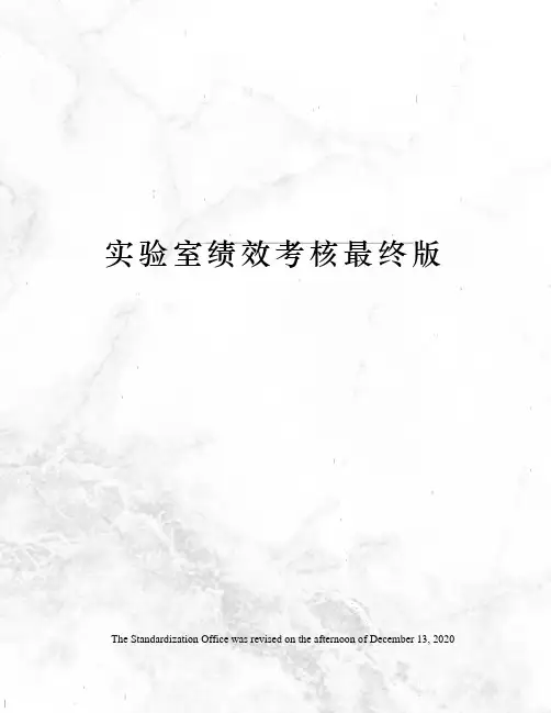 实验室绩效考核最终版