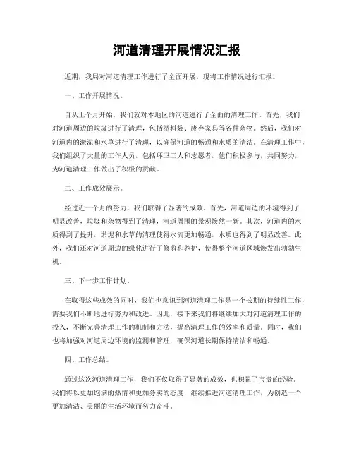 河道清理开展情况汇报