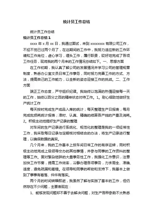 统计员工作总结