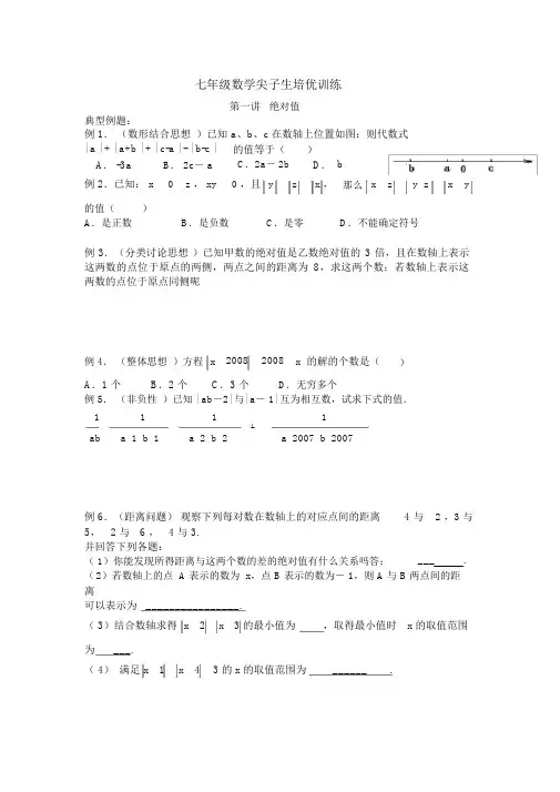 七年级数学尖子生培优训练[1].docx