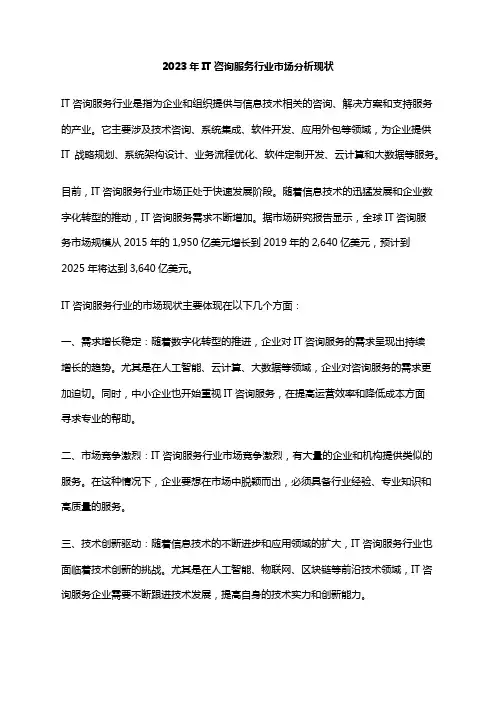 2023年IT咨询服务行业市场分析现状