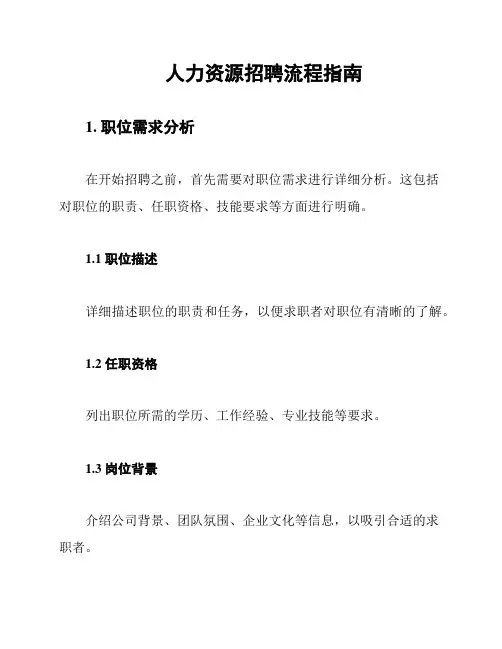 人力资源招聘流程指南
