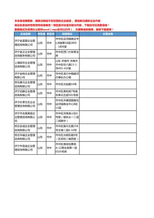 新版山东省市中企业管理工商企业公司商家名录名单联系方式大全11家