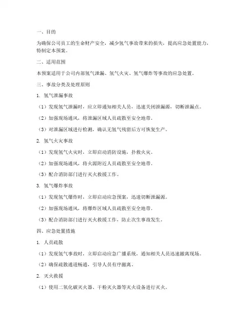 氢气事故预案
