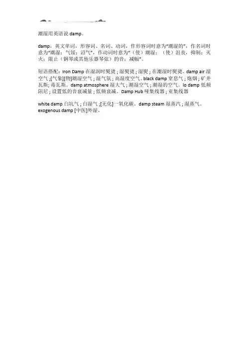 潮湿的英语单词