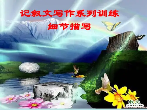 作文辅导课件：记叙文写作系列训练——细节描写