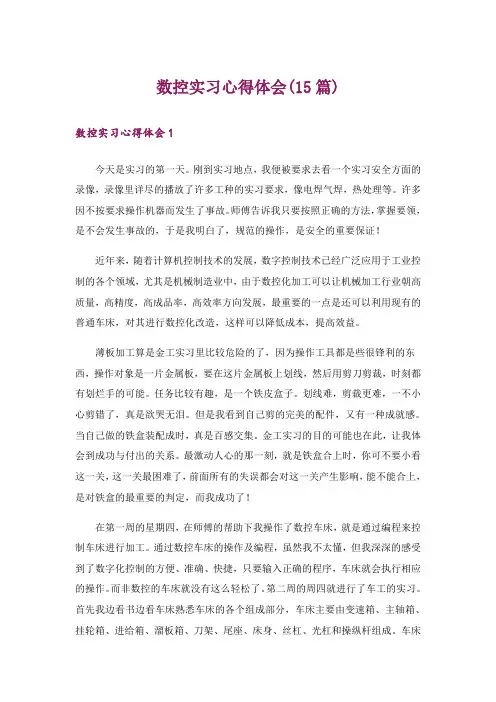 数控实习心得体会(15篇)