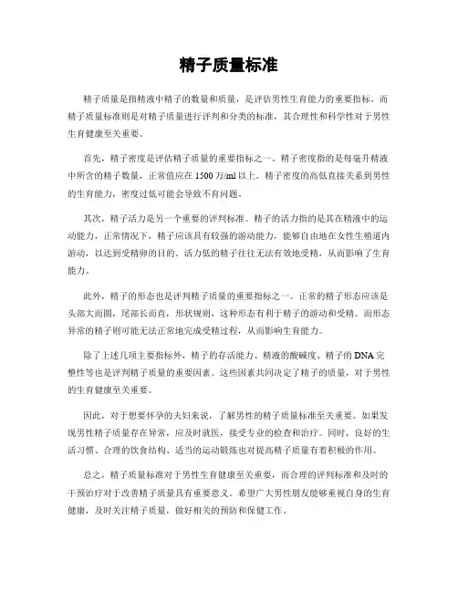 精子质量标准