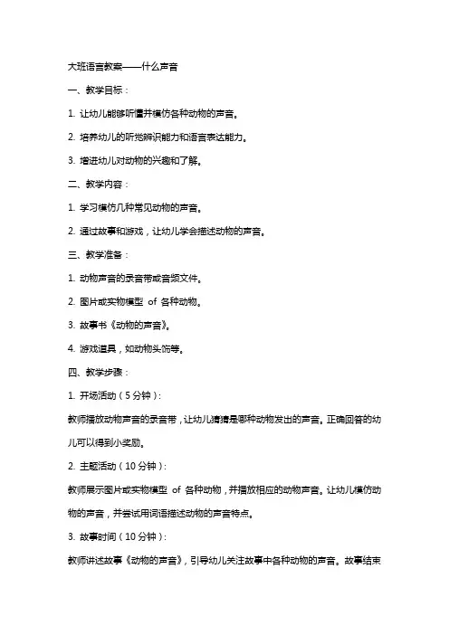 什么声音大班语言教案