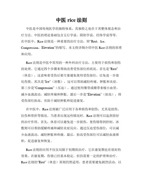 中医rice法则