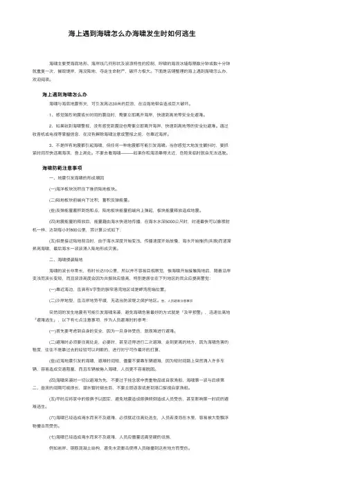 海上遇到海啸怎么办海啸发生时如何逃生