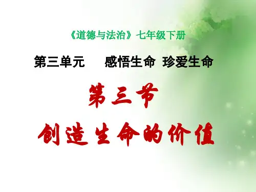 创造生命的价值PPT课件2