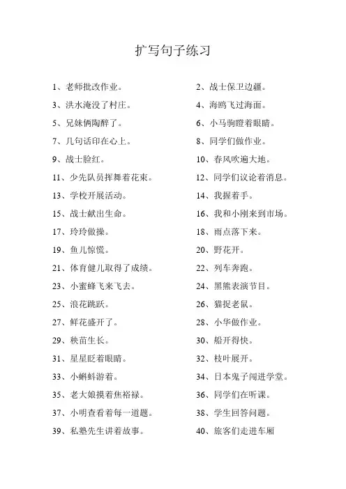 扩写句子练习