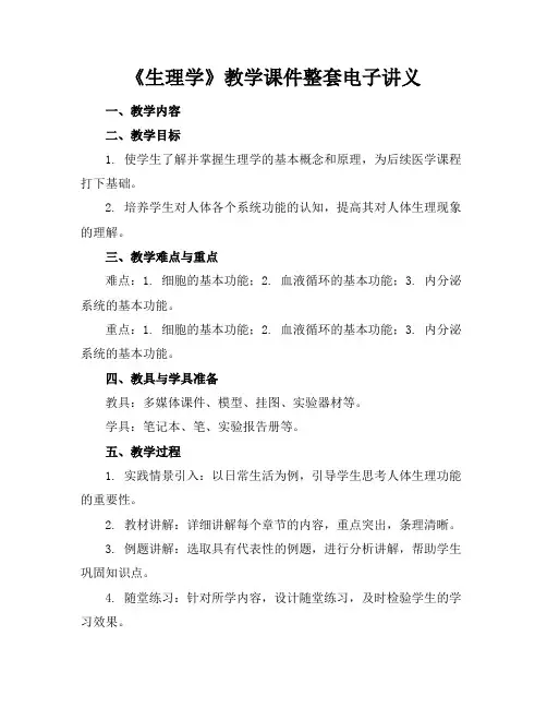 《生理学》教学课件整套电子讲义