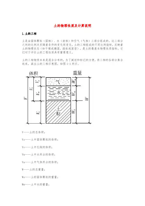 土的物理性质及计算说明