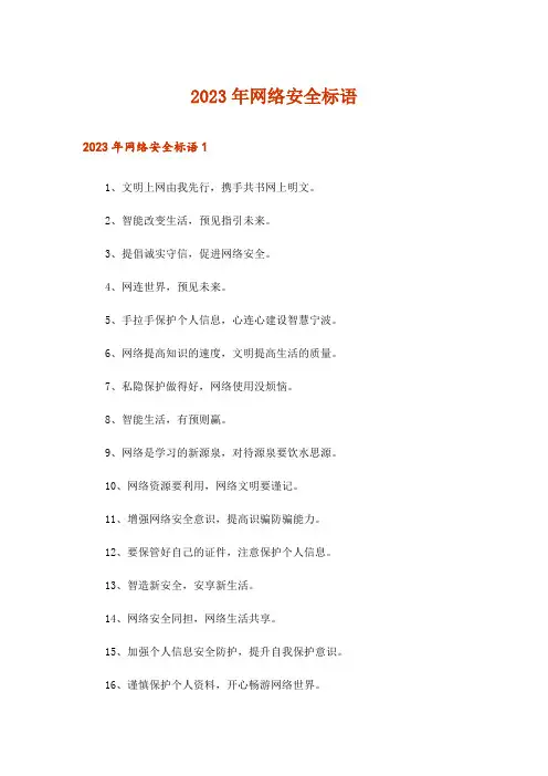 2023年网络安全标语_1