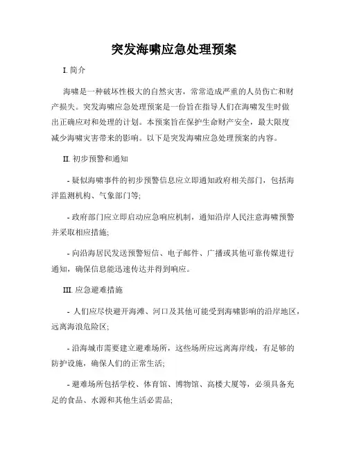 突发海啸应急处理预案