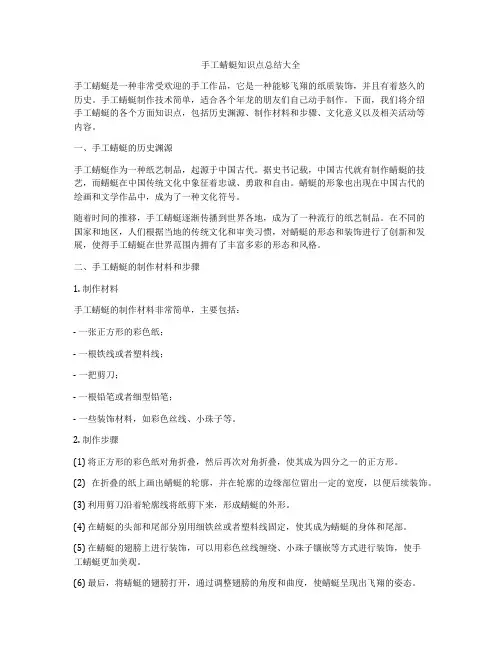 手工蜻蜓知识点总结大全