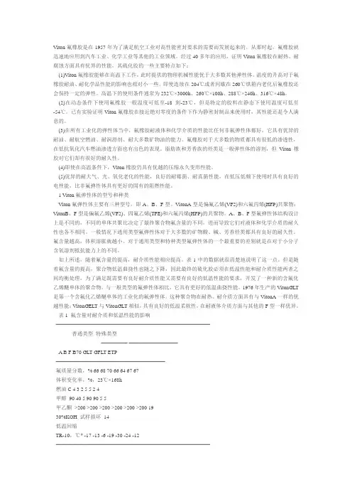 Viton氟橡胶的性能及应用