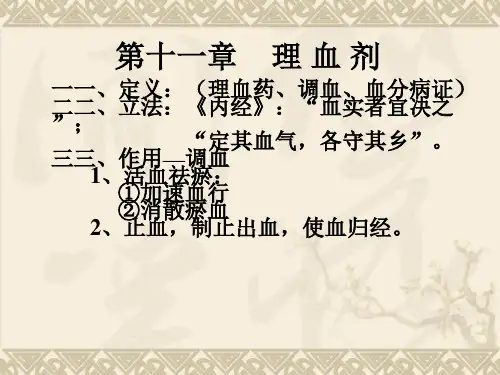 中医方剂学PPT 理血剂