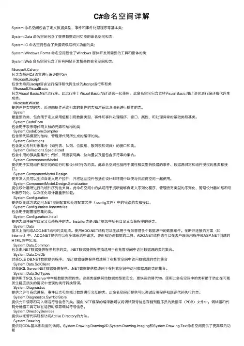 C#命名空间详解
