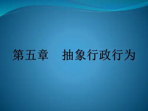 第五章 抽象行政行为