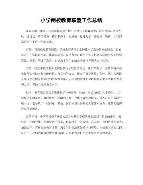 小学两校教育联盟工作总结