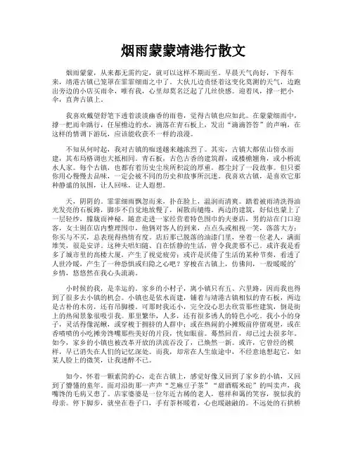 烟雨蒙蒙靖港行散文
