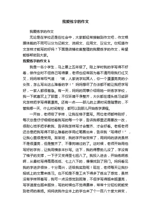 我爱练字的作文