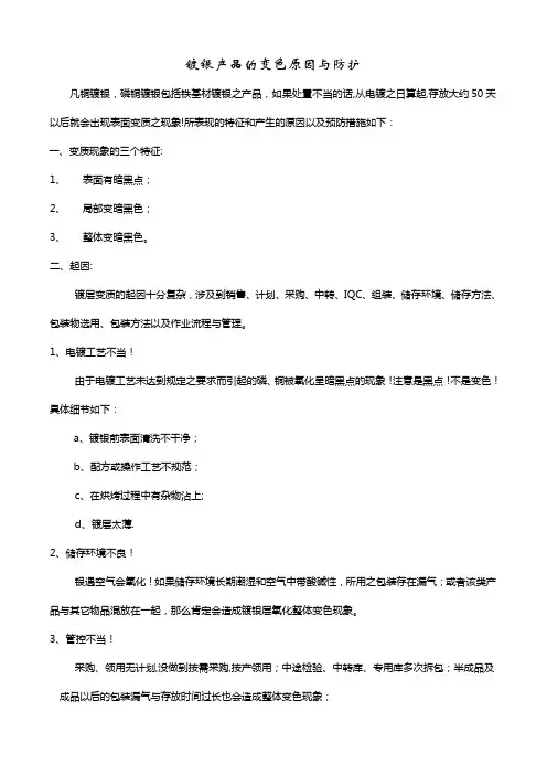 镀银产品的变色原因与防护