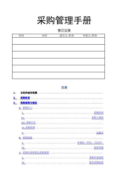 采购管理手册