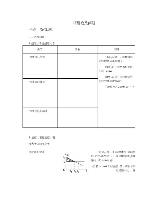 (完整版)高中物理相遇和追及问题(完整版)