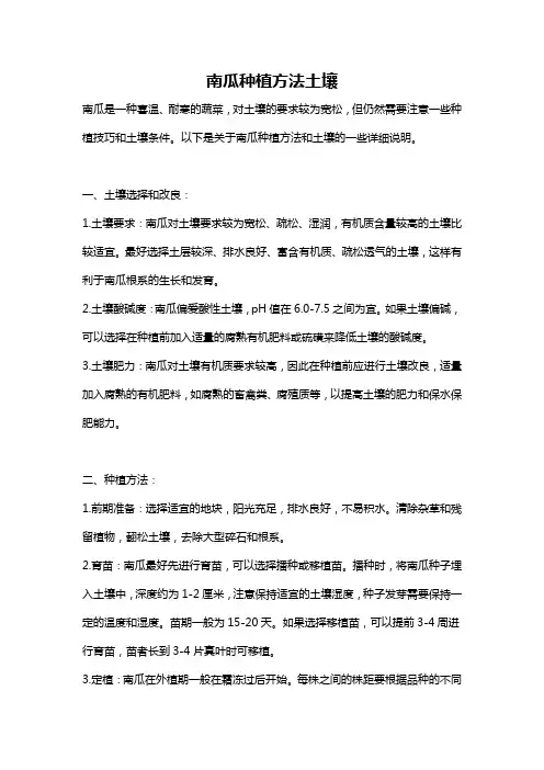 南瓜种植方法土壤