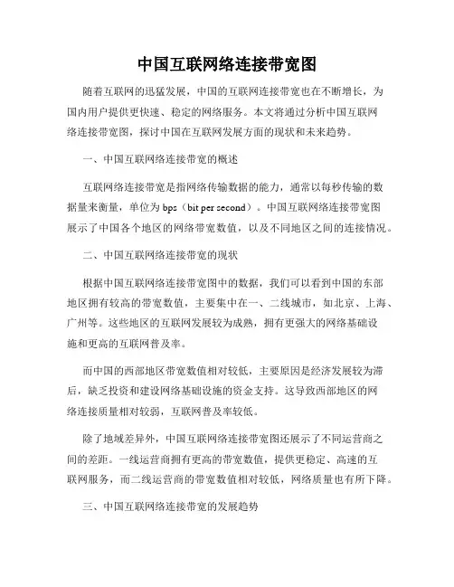 中国互联网络连接带宽图