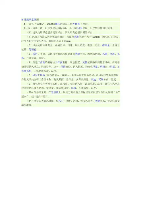 煤矿通风系统图绘制规范或者标准